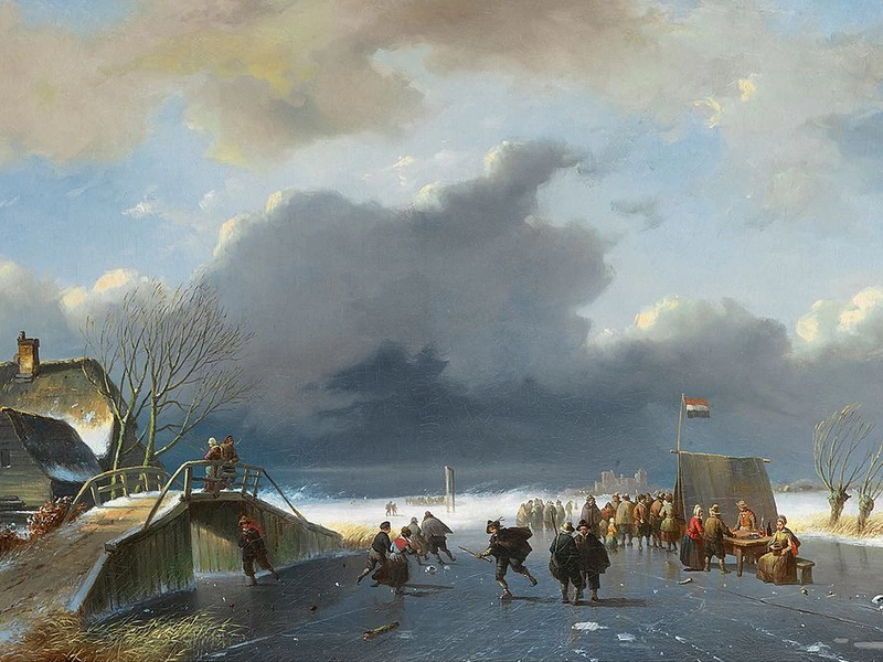 1805-Nicolaas Johannes Roosenboom - Divertimento sul ghiaccio